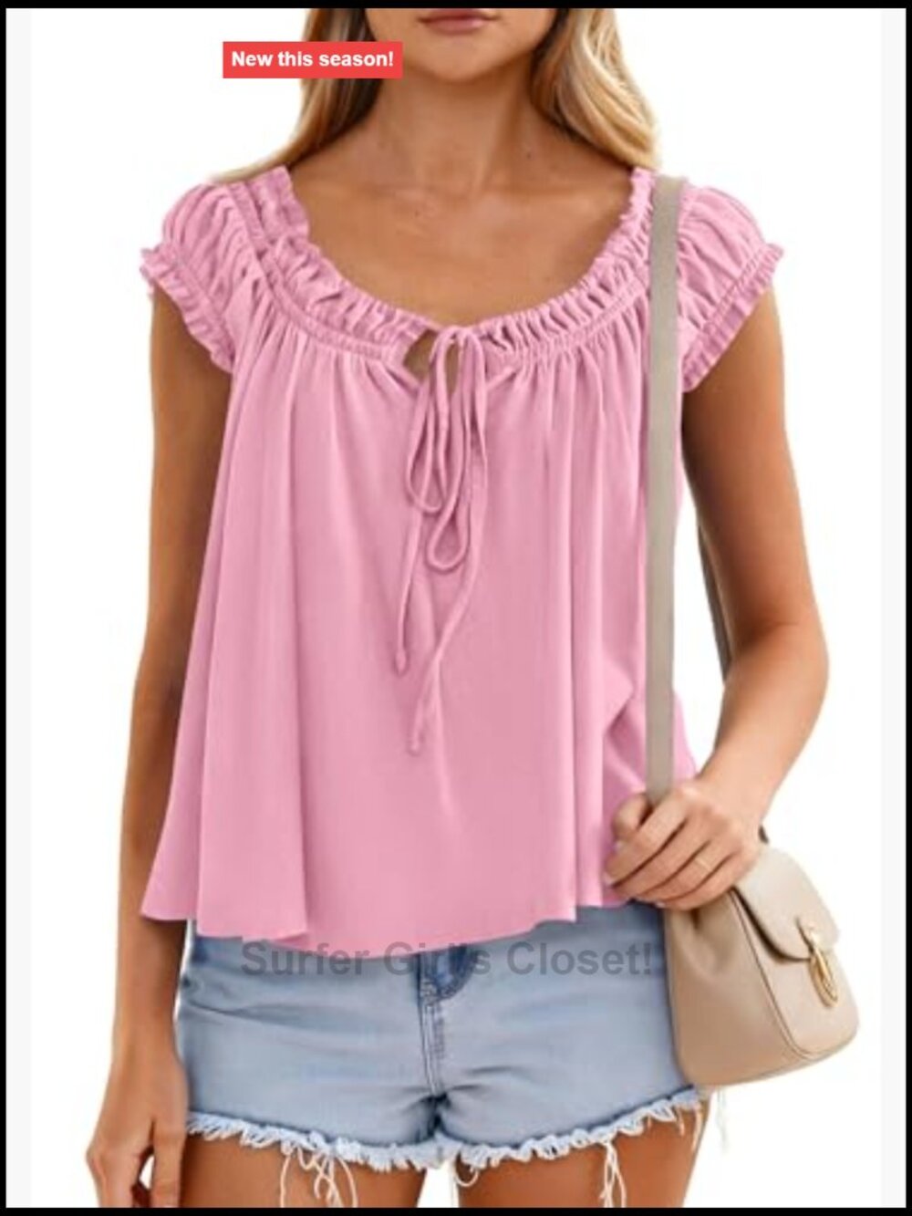 Womens Babydoll Peplum Tank Top Ruffle Cap Sleeve Summer Blouse - Picture 2 of 7